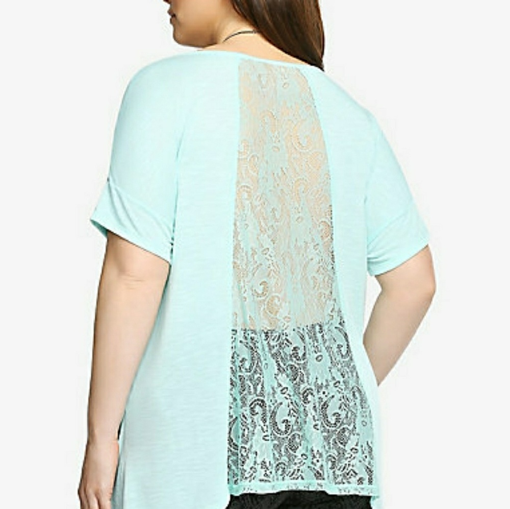Torrid lace inset sharkbite top